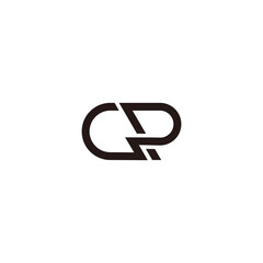 Obraz premium letter cr simple linked geometric line energy design logo vector