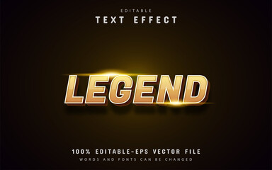 Legend text, 3d yellow gradient text effect editable