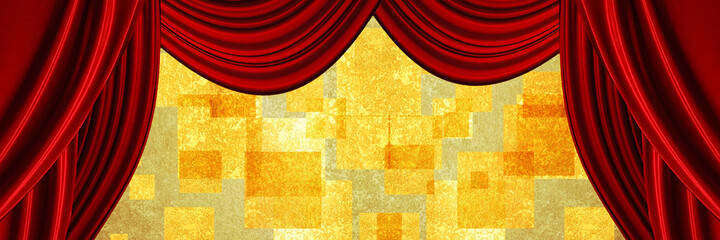 red velvet curtain