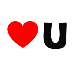 love you text vector illustration on white background for love symbol, logo, buttons, wallpaper, and decoration