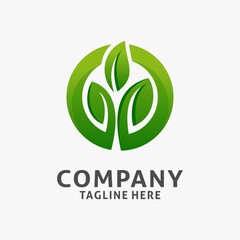 Circle leaf logo design