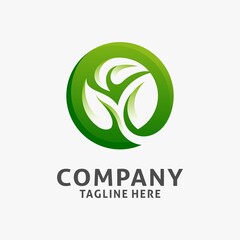 Obraz premium Circle leaf logo design