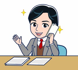 Male teacher in a gray jacket