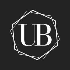 Simple Elegant Initial Letter Type UB Logo Sign Symbol Icon, Logo Design Template