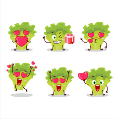 Obraz premium Lettuge cartoon character with love cute emoticon