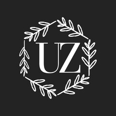 Simple Elegant Initial Letter Type UZ Logo Sign Symbol Icon, Logo Design Template