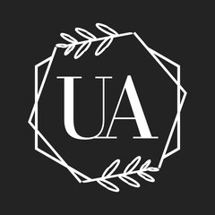 Simple Elegant Initial Letter Type UA Logo Sign Symbol Icon, Logo Design Template