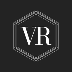 Simple Elegant Initial Letter Type VR Logo Sign Symbol Icon, Logo Design Template