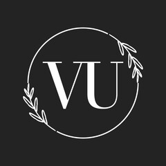Simple Elegant Initial Letter Type VU Logo Sign Symbol Icon, Logo Design Template