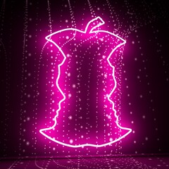 An apple or two men face profile view. Optical illusion. Human head make silhouette of fruit. Homosexual relative silhouettes. 3D rendering.
