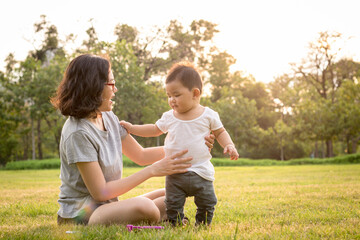 Fototapeta premium Happy family having fun.