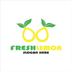 Lemon icon in flat style. Isolated object. Lemon logo. Vector illustration on white background