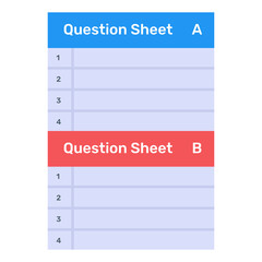 
A  trendy flat vector of questions sheets

