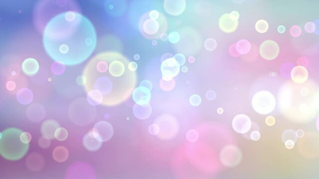 Abstract blurred lights with bokeh. Sparkling circular stars motion 3D animation. Holiday concept background. 4K footage.