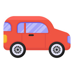 Car in editable and trendy flat icon, automobile 