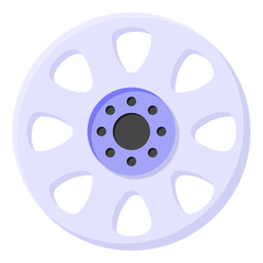 Fototapeta premium Rim in editable and trendy flat style icon, car part 