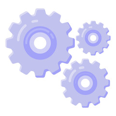 
Gears denoting flat style icon of settings, editable vector 
