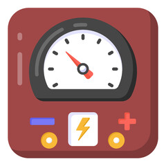 
Voltage meter flat style editable icon,
