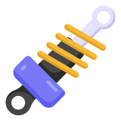 
Shock absorber, flat style editable vector of caar spring 
