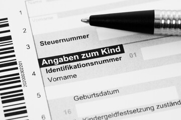 Steuerformular Anlage Kind