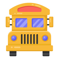 
A trendy icon of school bus in flat design
