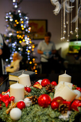 Christmas Christmas headdress with white candles.