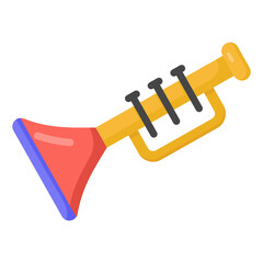 
A french music horn, trumpet icon
