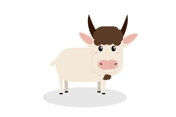 Cute cartoon goat vector illustration.