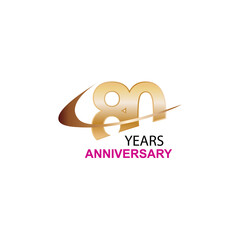 Obraz premium 80 year anniversary celebration vector template design illustration