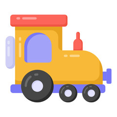 
Editable design icon of train engine

