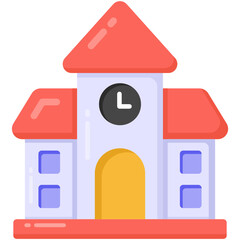 
School building editable flat vector, learning institute 

