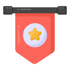 
Star label flat style icon, editable vector  

