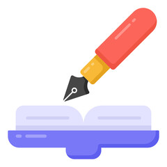 
Book with pencil denoting flat icon of video lesson 

