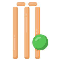 
Wicket flat style editable icon, cricket equipment 

