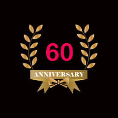 60 year anniversary celebration vector template design illustration