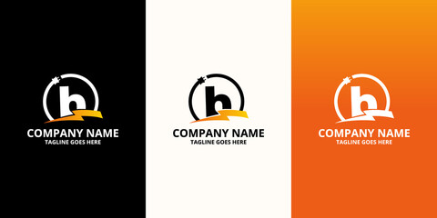 Flash initial letter B Logo Icon Template. Illustration vector graphic. Design concept Electrical Bolt and electric plugs With letter symbol. Perfect for corporate, more technology brand identity