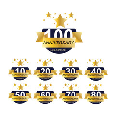 Fototapeta premium set year anniversary celebration vector template design illustration