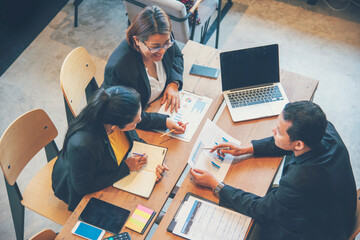 Multi Ethnics Teamwork Collaboration Team Meeting Communication concept in Business people Working...