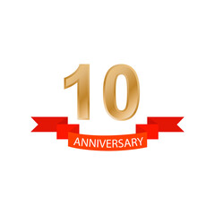 10 year anniversary celebration vector design illustration