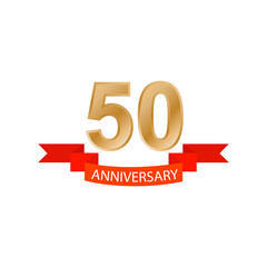50 year anniversary celebration vector design illustration