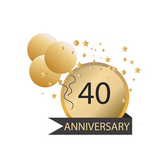 Forty years anniversary celebration vector template design illustration