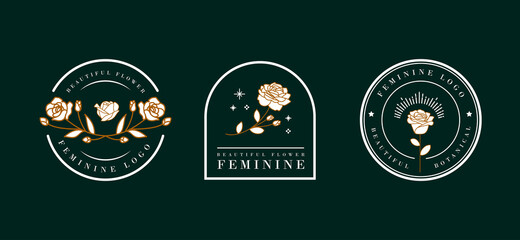 beauty feminine flower logo design