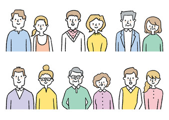 色々な夫婦のイラスト_セット02