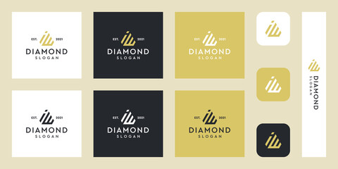combination of the letters iW / iE monogram logo with abstract diamond shapes. Hipster elements of typographic design. icons for business, elegance, and simple luxury. Premium Vectors.