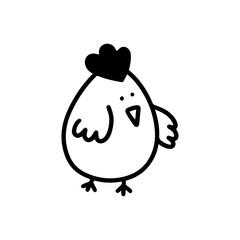  Cute Easter chick. Chicken isolated on a white background. vector illustration in the doodle style