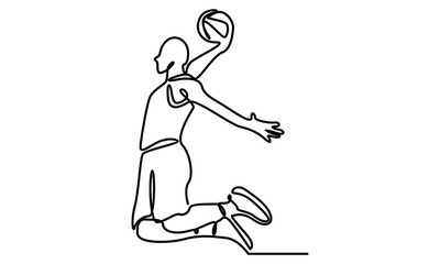 Continue line of basketball player