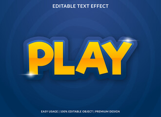 play text effect template design with bold style and 3d concept use for business brand and logo