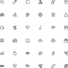 icon vector icon set such as: quality, sandwich, fried-egg, clip, herbs, juice, app, shake, bowl, roll, dome, label, profession, costume, stroke, clothing, botany, brown, capsule, caviar, cherry