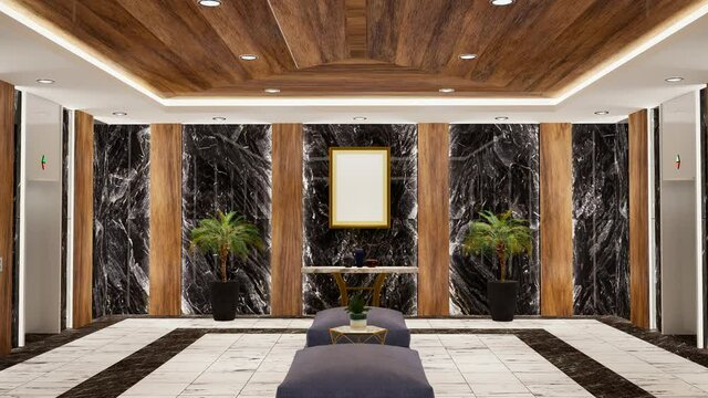 3d rendering modern style the Lobby with luxury decorate