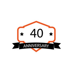 40 year anniversary celebration vector template design illustration